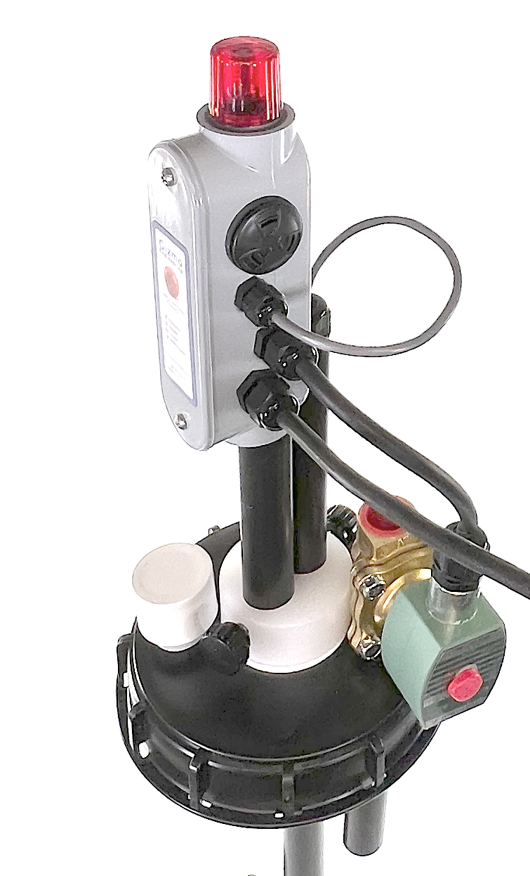 IBC liquid Level alarm with solenoid valve