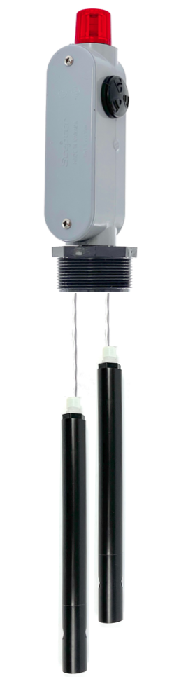 Dual level tank alarm with immersion level probes