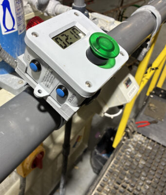 Plating timer mounted on pipe
